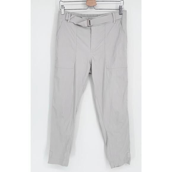 Athleta Trekkie Belted Pants Size 10 In Birch Gray‎ Mid Rise Outdoors Hiking - Picture 2 of 5